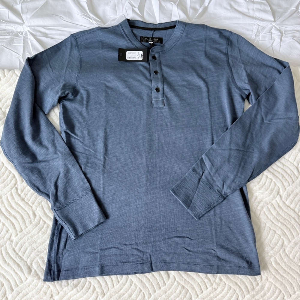 rag & bone worn indigo Long Sleeve Henley
